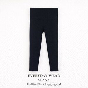 Spanx Hi-Rise Black Cropped Ankle Leggings Size Medium Activewear Workout Yoga